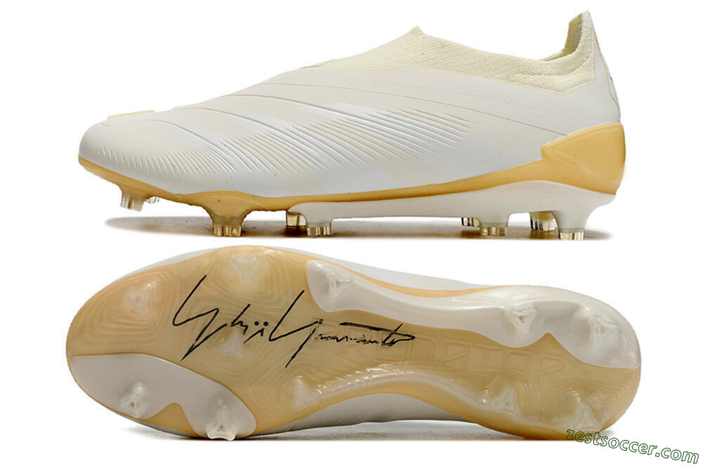 Adidas Predator Accuracy+ Laceless FG Low-Tops Soccer Cleats - White/Beige 1