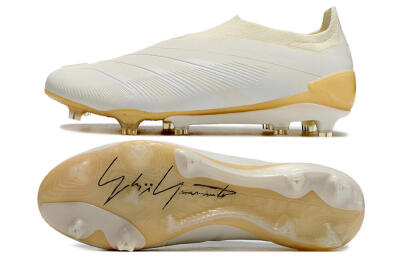 Adidas Predator Accuracy+ Laceless FG Low-Tops Soccer Cleats - White/Beige