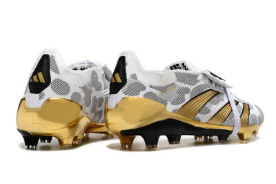 Adidas Predator Elite Foldover Tongue FG Low-Tops Soccer Cleats - White/Silver/Gold/Black