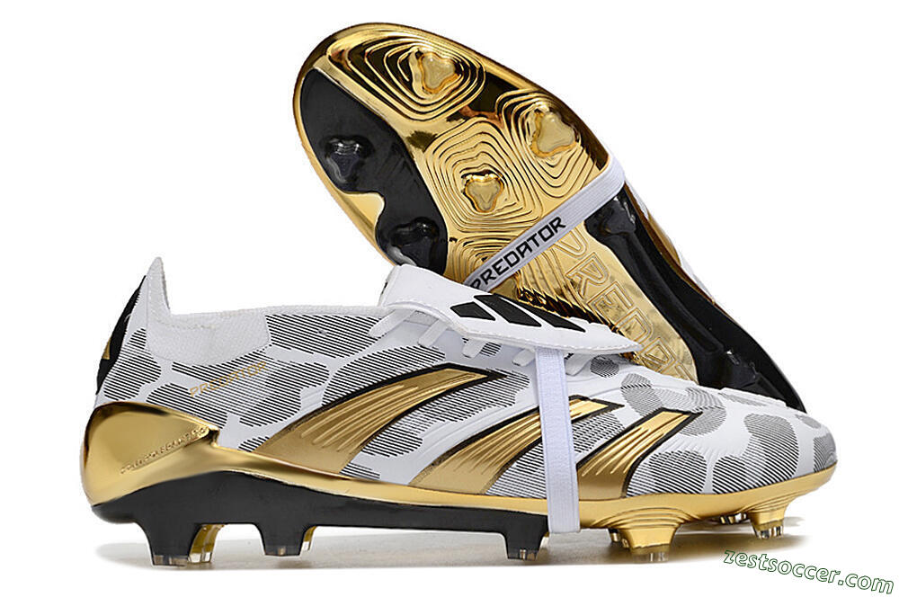 Adidas Predator Elite Foldover Tongue FG Low-Tops Soccer Cleats - White/Silver/Gold/Black 0