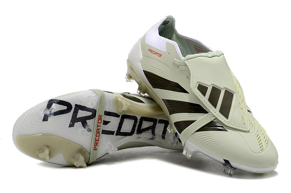 Adidas Predator Elite Foldover Tongue FG Low-Tops Soccer Cleats - Beige/Black/White 3