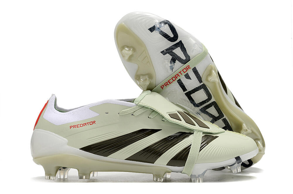Adidas Predator Elite Foldover Tongue FG Low-Tops Soccer Cleats - Beige/Black/White 0