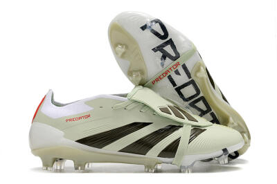 Adidas Predator Elite Foldover Tongue FG Low-Tops Soccer Cleats - Beige/Black/White