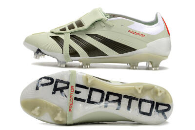 Adidas Predator Elite Foldover Tongue FG Low-Tops Soccer Cleats - Beige/Black/White