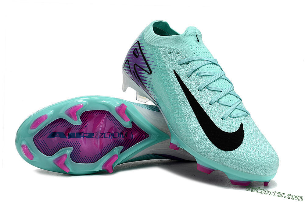 Nike Air Zoom Mercurial Vapor 16 Elite FG Low-Tops Soccer Cleats - Green/Purple/Black 3
