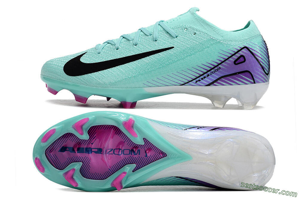 Nike Air Zoom Mercurial Vapor 16 Elite FG Low-Tops Soccer Cleats - Green/Purple/Black 1