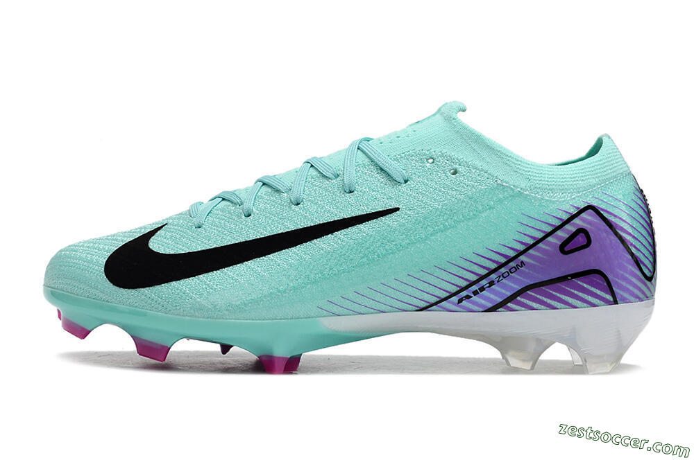 Nike Air Zoom Mercurial Vapor 16 Elite FG Low-Tops Soccer Cleats - Green/Purple/Black 2