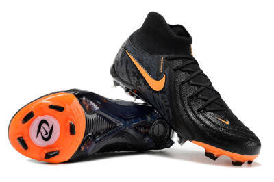 Nike Phantom Luna Elite FG High-Tops Soccer Cleats - Black/Silver/Orange