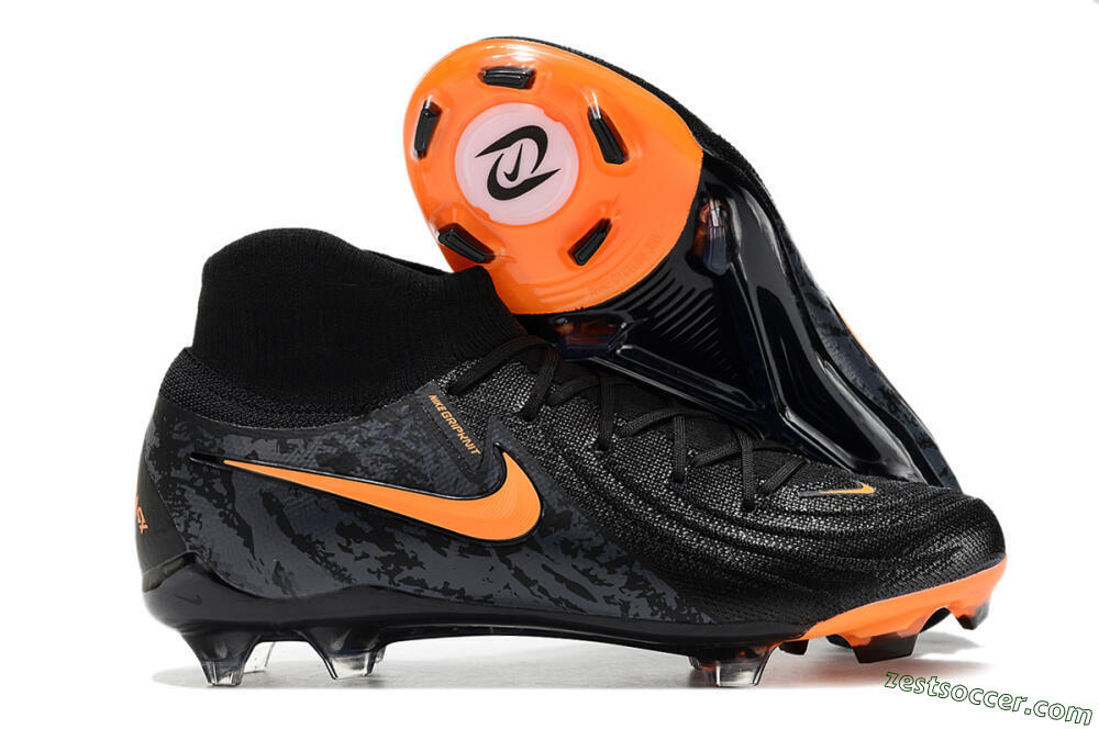 Nike Phantom Luna Elite FG High-Tops Soccer Cleats - Black/Silver/Orange 0