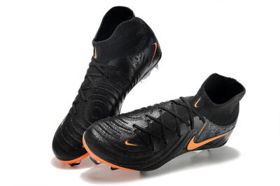 Nike Phantom Luna Elite FG High-Tops Soccer Cleats - Black/Silver/Orange
