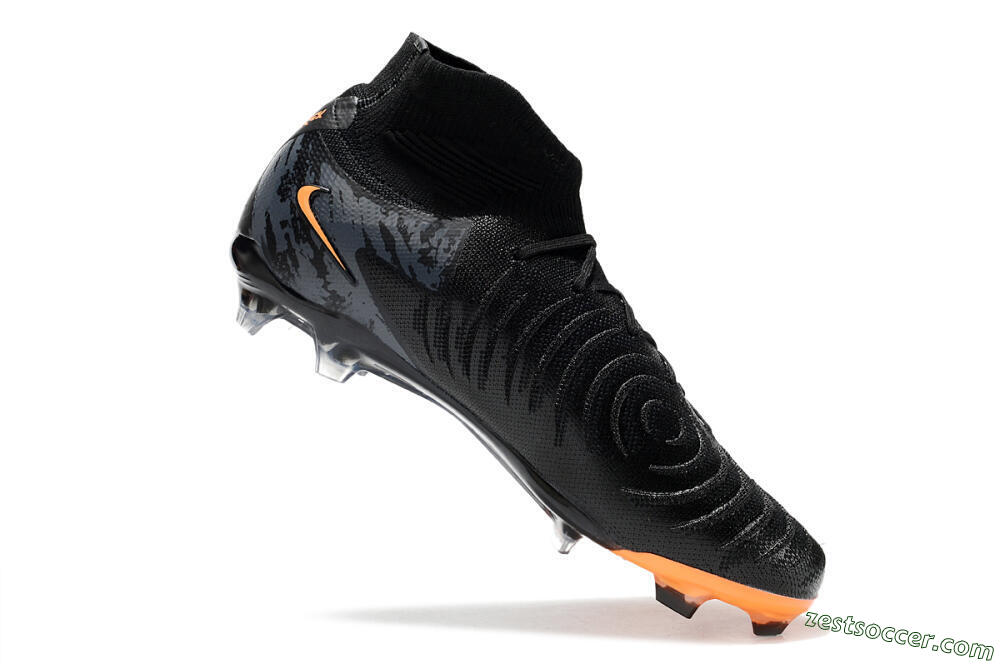 Nike Phantom Luna Elite FG High-Tops Soccer Cleats - Black/Silver/Orange 4