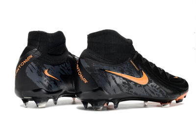 Nike Phantom Luna Elite FG High-Tops Soccer Cleats - Black/Silver/Orange