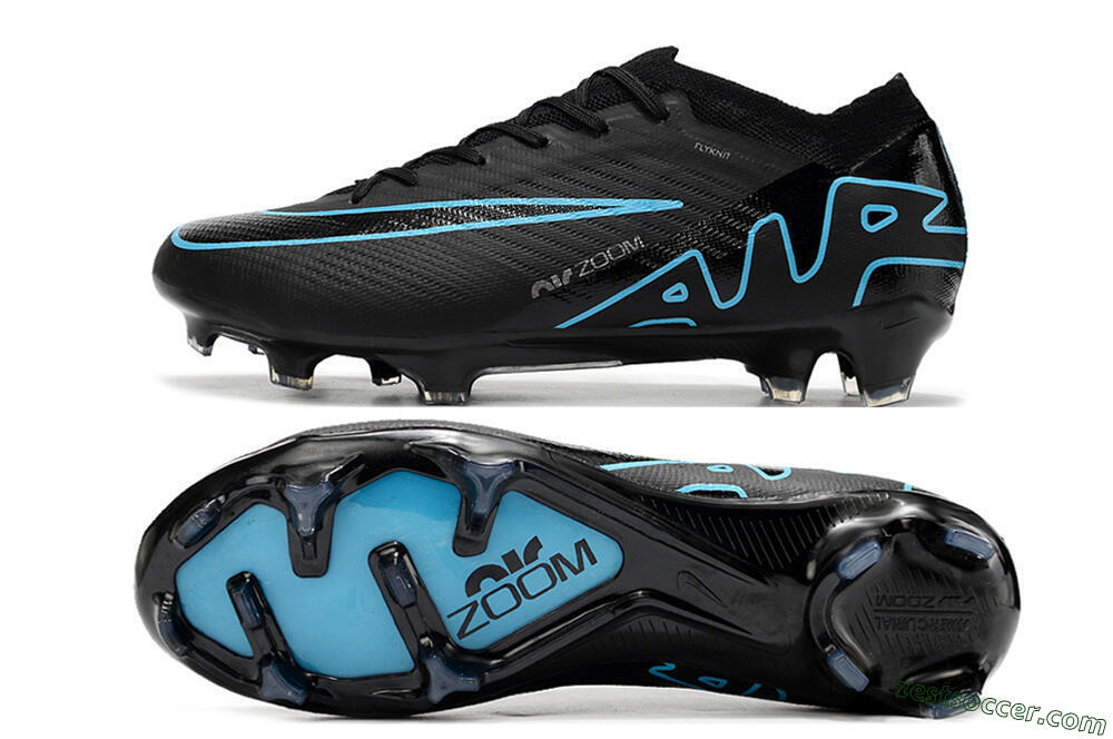 Nike Air Zoom Mercurial Vapor 15 Elite FG Low-Tops Soccer Cleats - Black/Jade/Blue 1