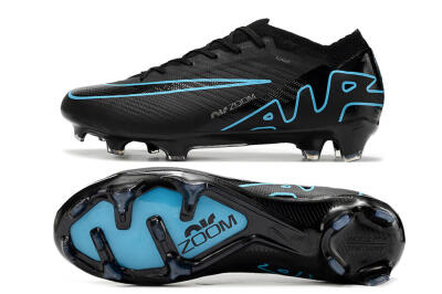 Nike Air Zoom Mercurial Vapor 15 Elite FG Low-Tops Soccer Cleats - Black/Jade/Blue