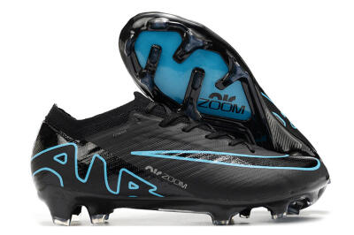Nike Air Zoom Mercurial Vapor 15 Elite FG Low-Tops Soccer Cleats - Black/Jade/Blue