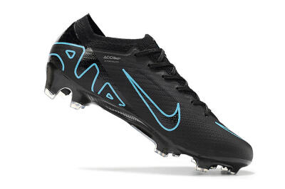 Nike Air Zoom Mercurial Vapor 15 Elite FG Low-Tops Soccer Cleats - Black/Jade/Blue
