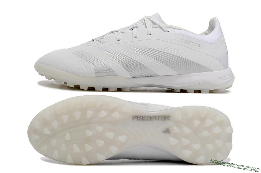 Adidas Predator 24 Elite TF Low-Tops Soccer Shoes - White/Silver/Beige 1