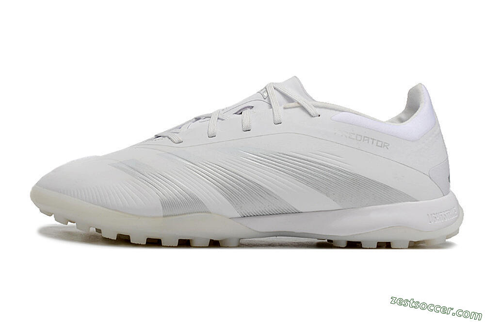 Adidas Predator 24 Elite TF Low-Tops Soccer Shoes - White/Silver/Beige 2