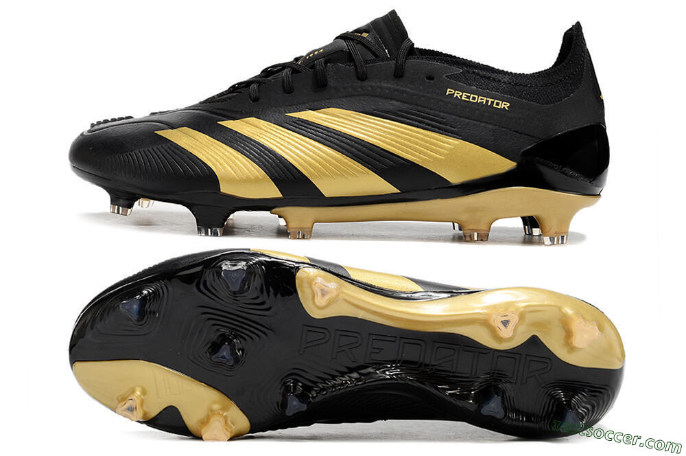 Adidas Predator 24 Elite FG Low-Tops Soccer Cleats - Black/Gold 1