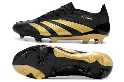 Adidas Predator 24 Elite FG Low-Tops Soccer Cleats - Black/Gold