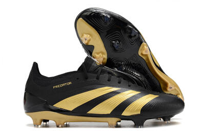 Adidas Predator 24 Elite FG Low-Tops Soccer Cleats - Black/Gold