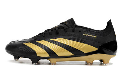 Adidas Predator 24 Elite FG Low-Tops Soccer Cleats - Black/Gold