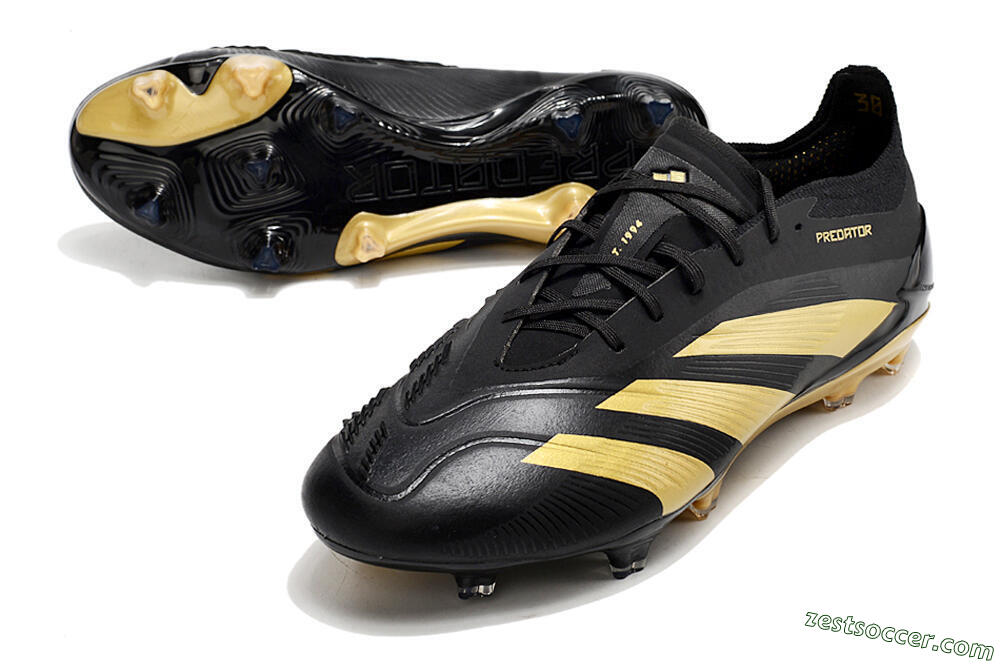 Adidas Predator 24 Elite FG Low-Tops Soccer Cleats - Black/Gold 3