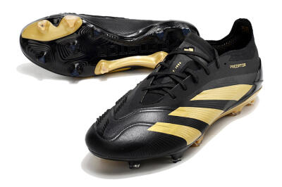 Adidas Predator 24 Elite FG Low-Tops Soccer Cleats - Black/Gold