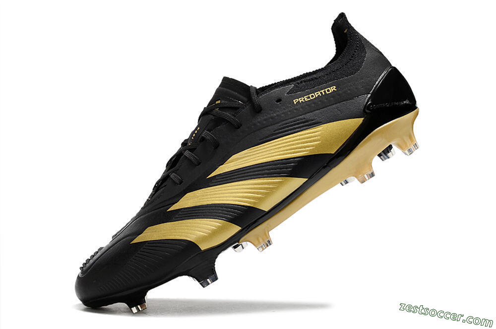 Adidas Predator 24 Elite FG Low-Tops Soccer Cleats - Black/Gold 5