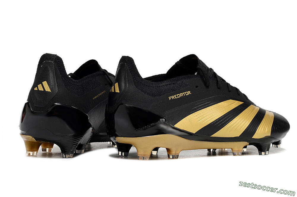 Adidas Predator 24 Elite FG Low-Tops Soccer Cleats - Black/Gold 6