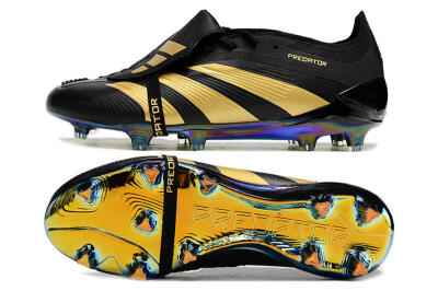 Adidas Predator Elite Foldover Tongue FG Low-Tops Soccer Cleats - Black/Gold