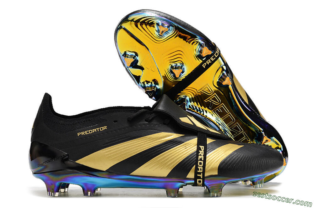 Adidas Predator Elite Foldover Tongue FG Low-Tops Soccer Cleats - Black/Gold 0