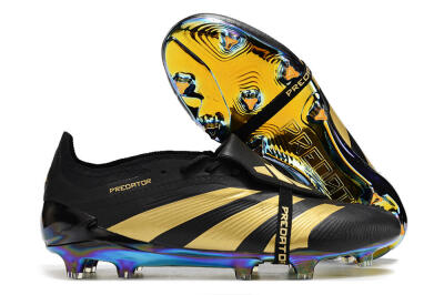 Adidas Predator Elite Foldover Tongue FG Low-Tops Soccer Cleats - Black/Gold