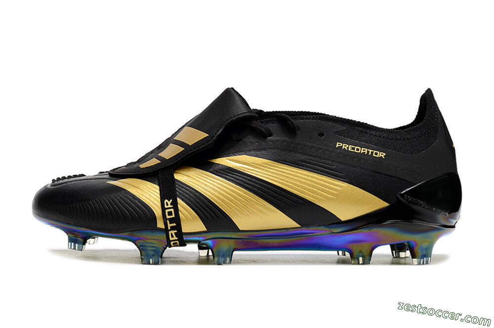 Adidas Predator Elite Foldover Tongue FG Low-Tops Soccer Cleats - Black/Gold 2