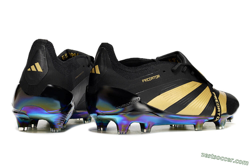 Adidas Predator Elite Foldover Tongue FG Low-Tops Soccer Cleats - Black/Gold 6