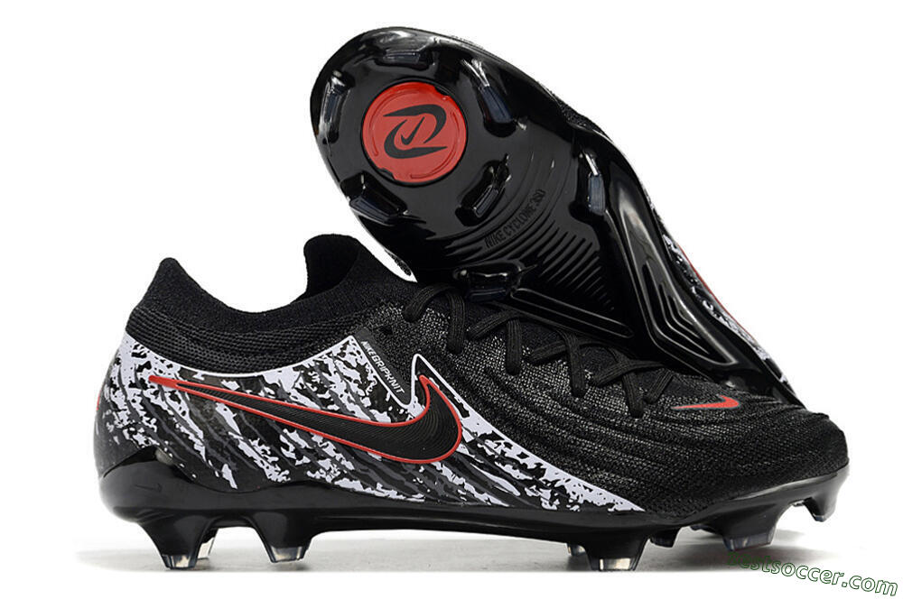Nike Phantom Luna Elite NU FG Low-Tops Soccer Cleats - Black/Red/White 0