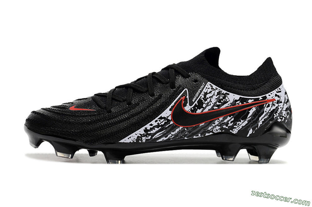 Nike Phantom Luna Elite NU FG Low-Tops Soccer Cleats - Black/Red/White 2