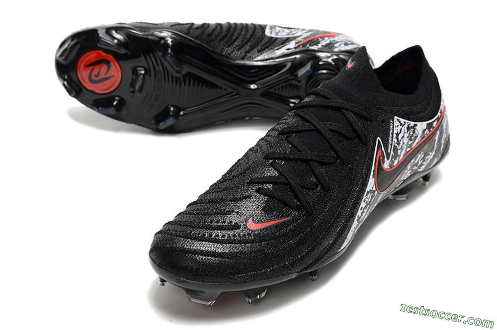 Nike Phantom Luna Elite NU FG Low-Tops Soccer Cleats - Black/Red/White 3