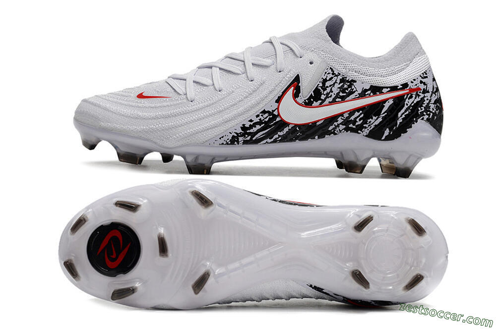 Nike Phantom Luna Elite NU FG Low-Tops Soccer Cleats - White/Red/Black 1