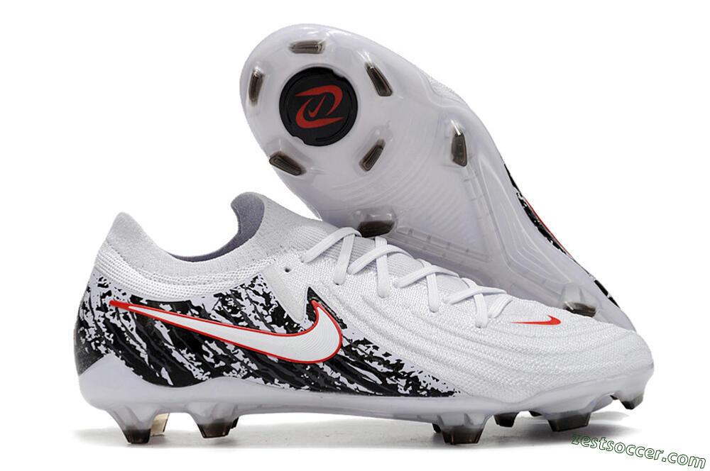 Nike Phantom Luna Elite NU FG Low-Tops Soccer Cleats - White/Red/Black 0