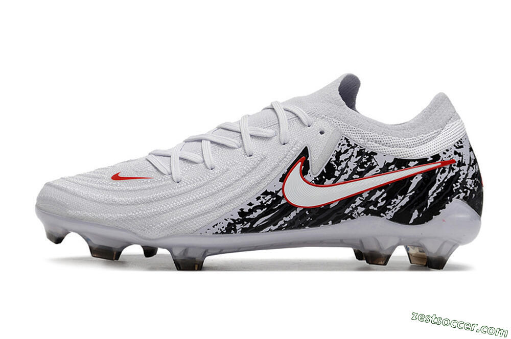 Nike Phantom Luna Elite NU FG Low-Tops Soccer Cleats - White/Red/Black 2