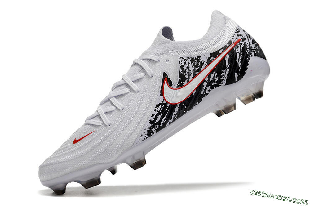 Nike Phantom Luna Elite NU FG Low-Tops Soccer Cleats - White/Red/Black 5