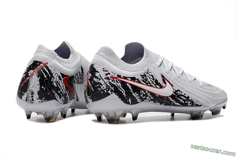 Nike Phantom Luna Elite NU FG Low-Tops Soccer Cleats - White/Red/Black 6