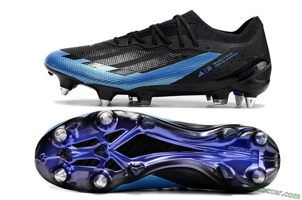Adidas X Crazyfast.1 SG Low-Tops Soccer Cleats - Silver/Blue/Black/Gold 1