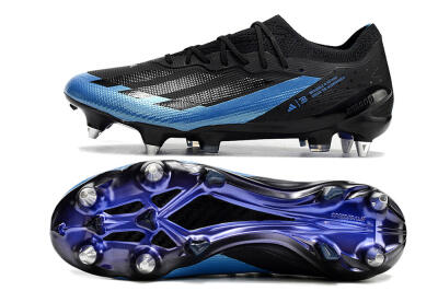 Adidas X Crazyfast.1 SG Low-Tops Soccer Cleats - Silver/Blue/Black/Gold