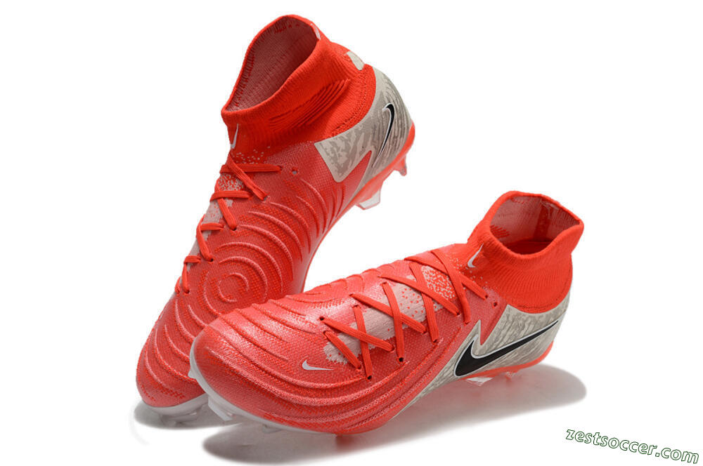Nike Phantom Luna Elite FG High-Tops Soccer Cleats - Red/Brown/Black 3