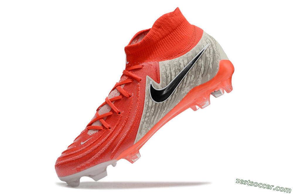 Nike Phantom Luna Elite FG High-Tops Soccer Cleats - Red/Brown/Black 5
