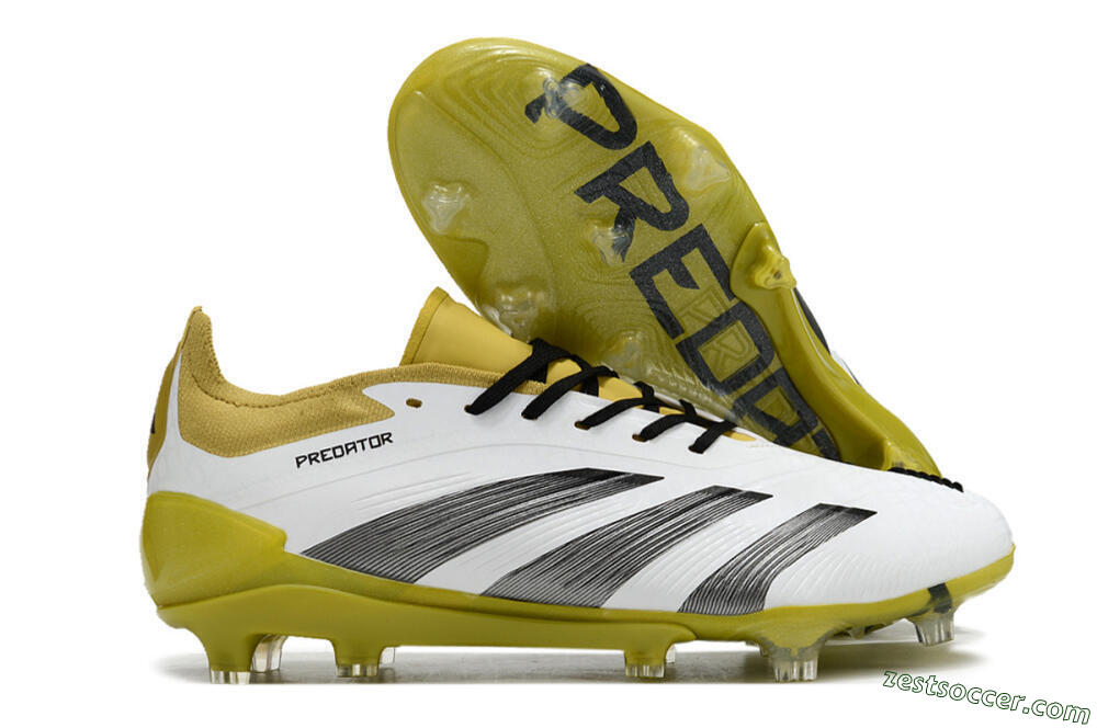 Adidas Predator Accuracy FG Low-Tops Soccer Cleats - White/Black/Yellow 0