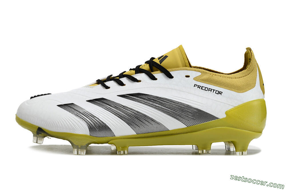Adidas Predator Accuracy FG Low-Tops Soccer Cleats - White/Black/Yellow 2