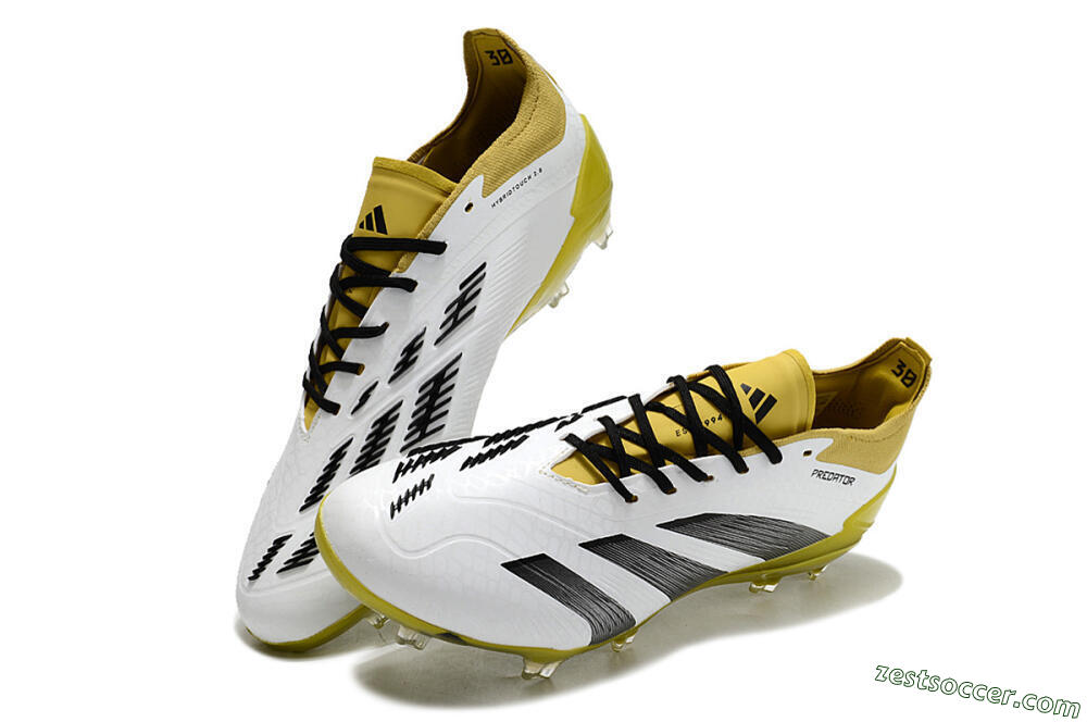 Adidas Predator Accuracy FG Low-Tops Soccer Cleats - White/Black/Yellow 3